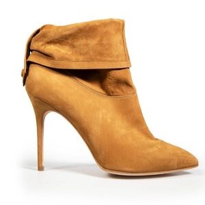 8.5 Tan Suede ankle Brian Atwood booties.